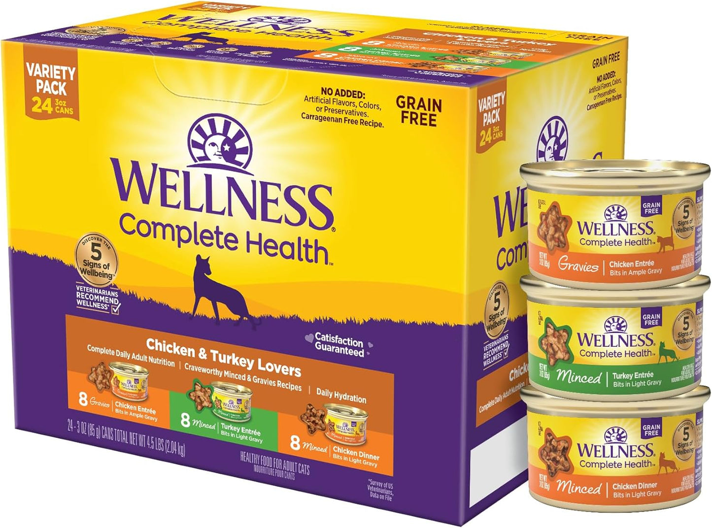 Wellness Complete Health Gravy & Minced Wet Cat Food Variety Pack