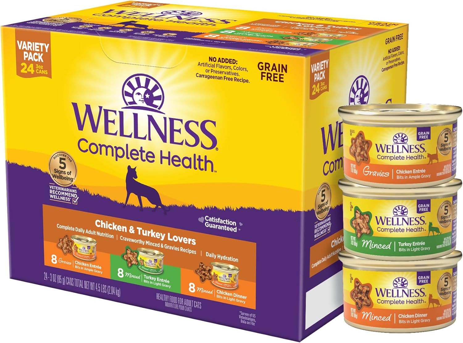 Wellness Complete Health Gravy & Minced Wet Cat Food Variety Pack