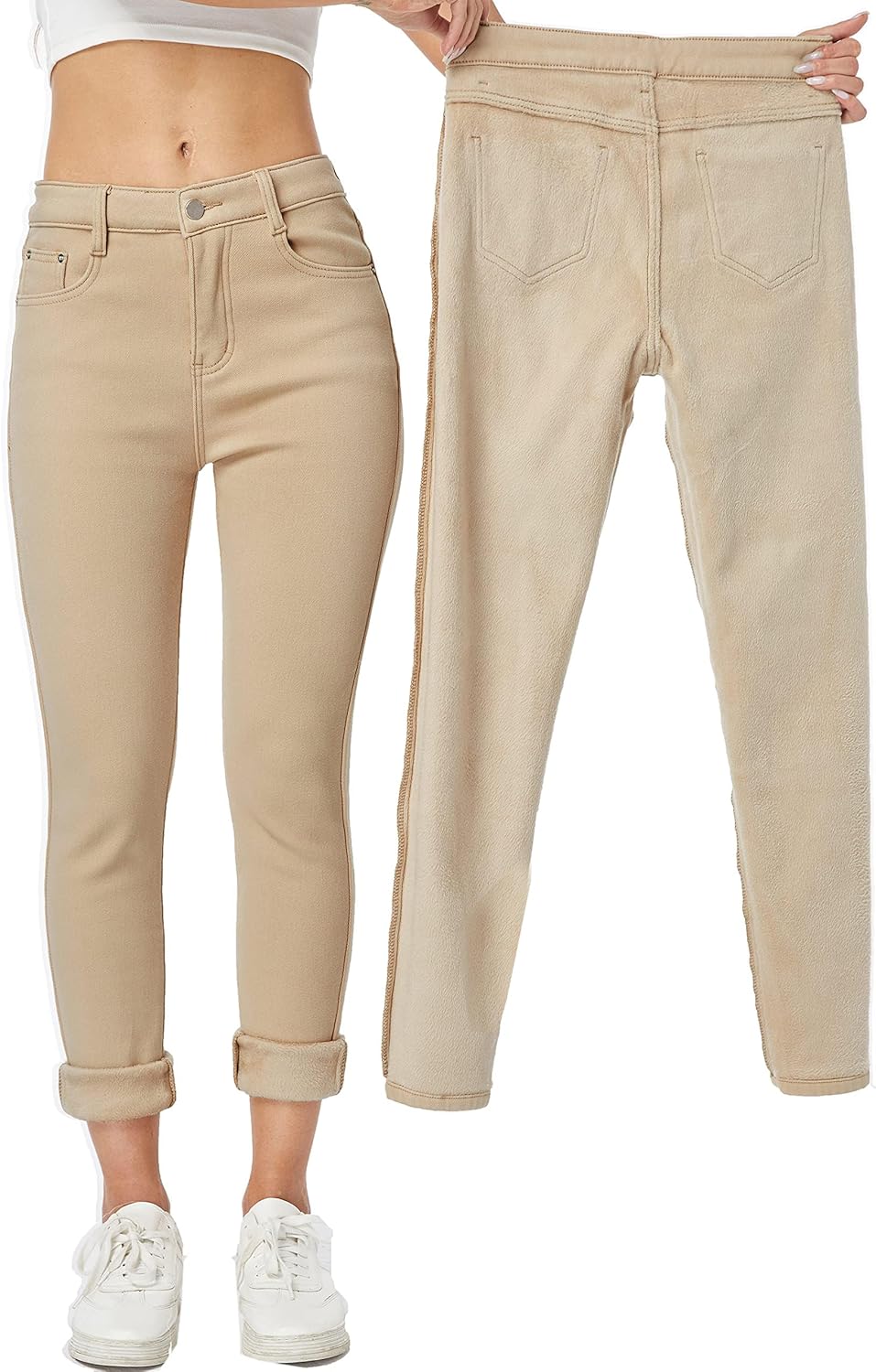 Yehopere Women's Winter Fleece Lined Jeans for Cold Weather