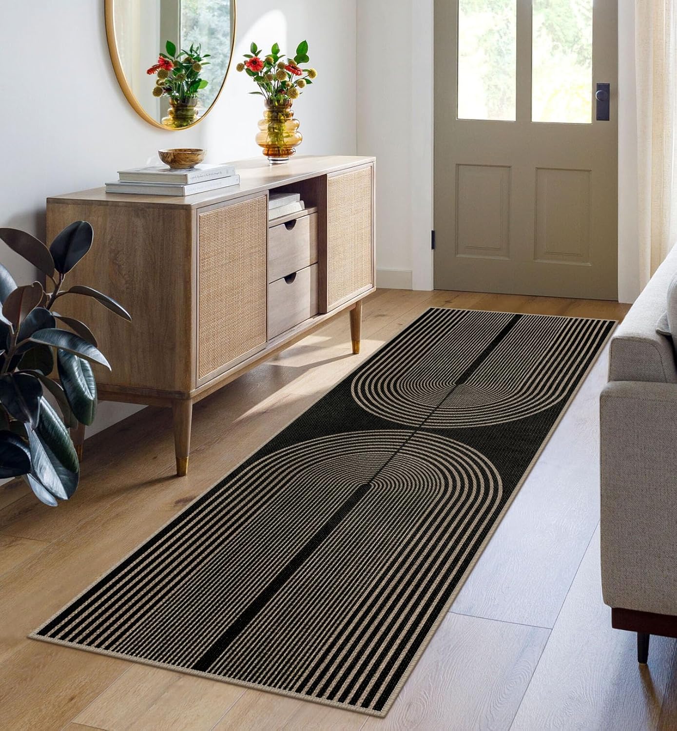 Easy Jute Rainbow Runner Rug for Hallway and Kitchen Use