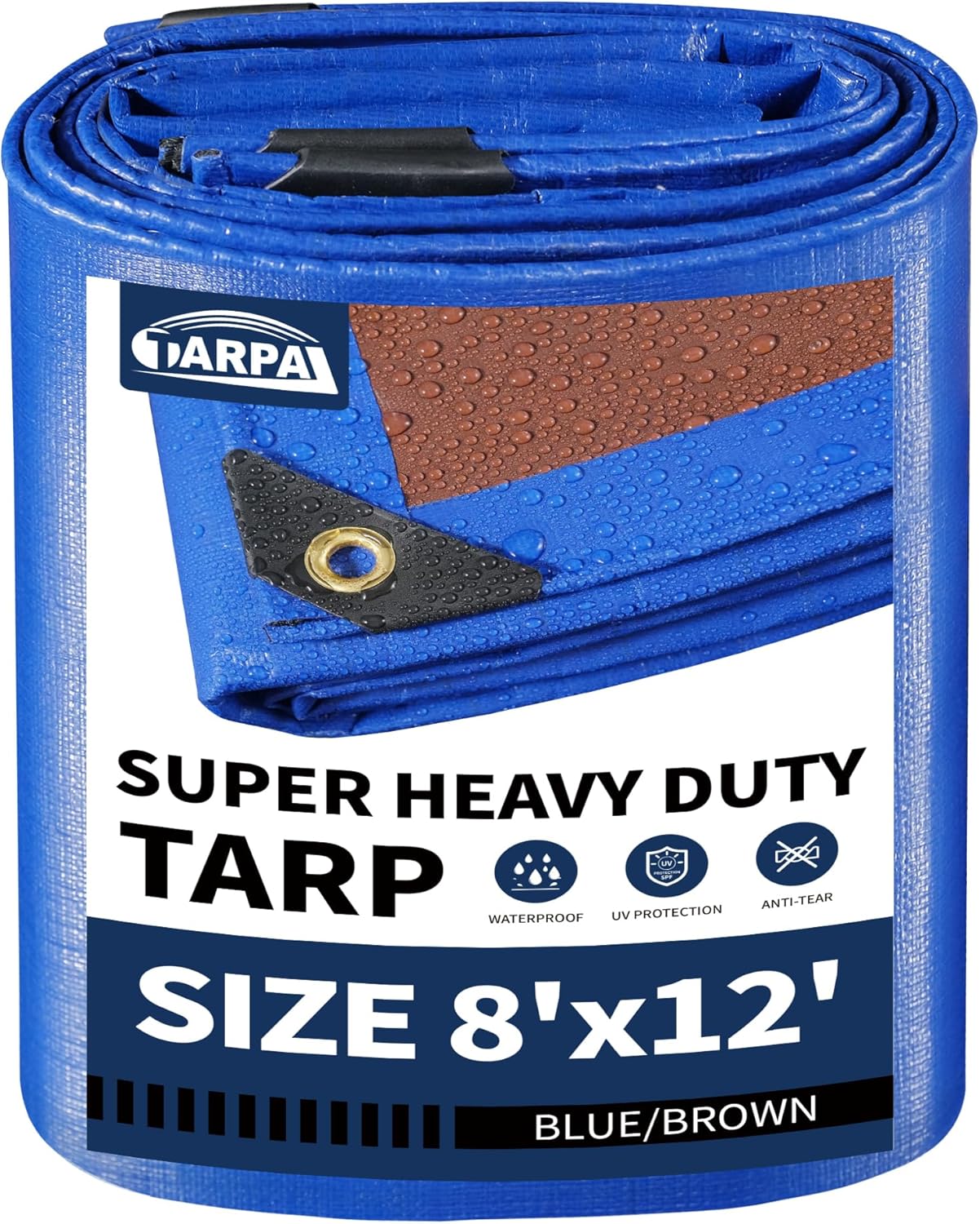 TARPAL 8x12ft Waterproof Heavy Duty Tarp for All Needs
