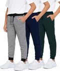 Boys' Cotton Fleece Jogger Sweatpants 3 Pack - Warm, Everyday Fit