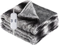 Electric Heated Throw Blanket 50x60 Grey White Striped - Cozy Heat