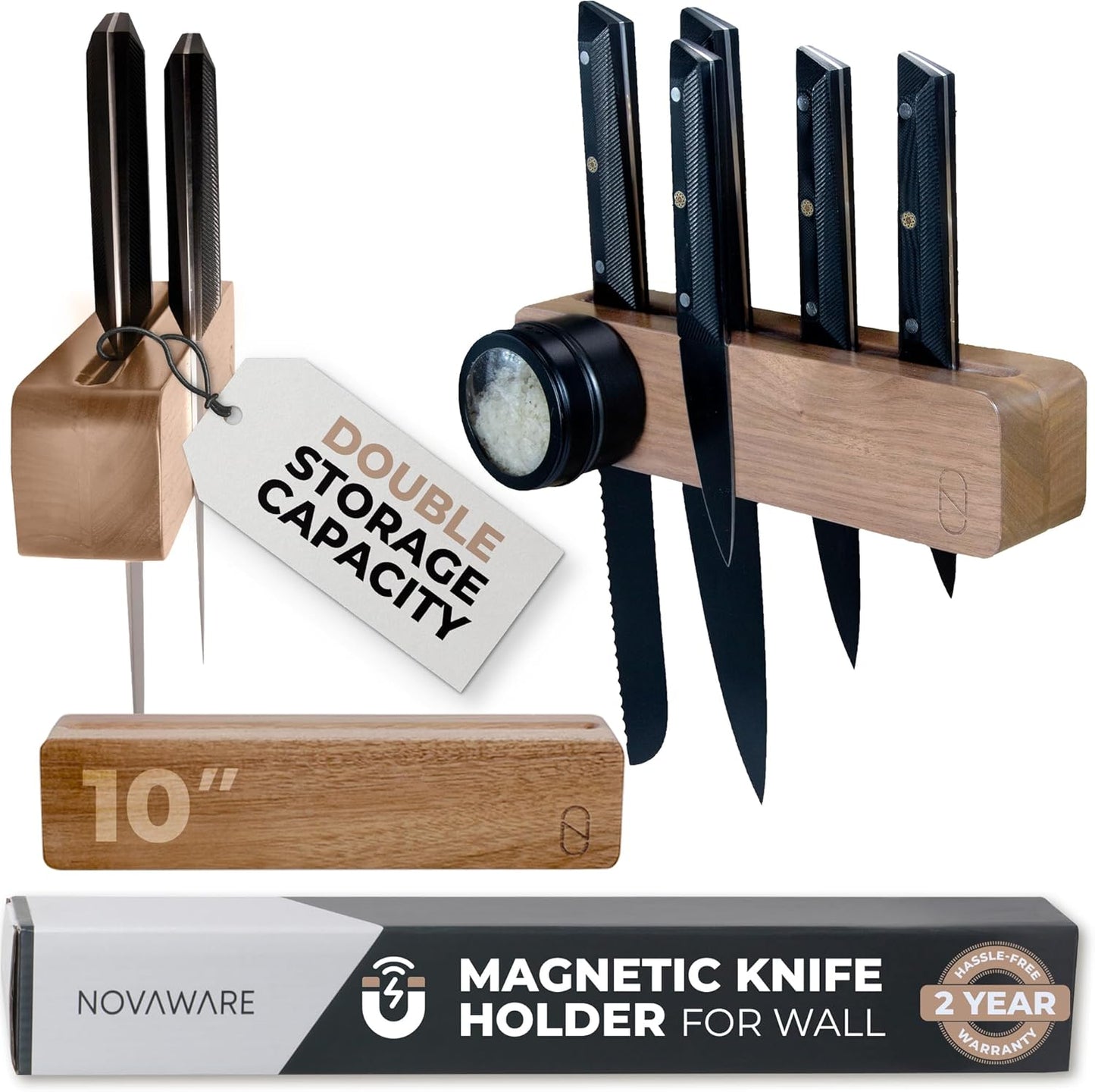 Premium 10 inch Magnetic Knife Holder for Wall - Organize Your Kitchen