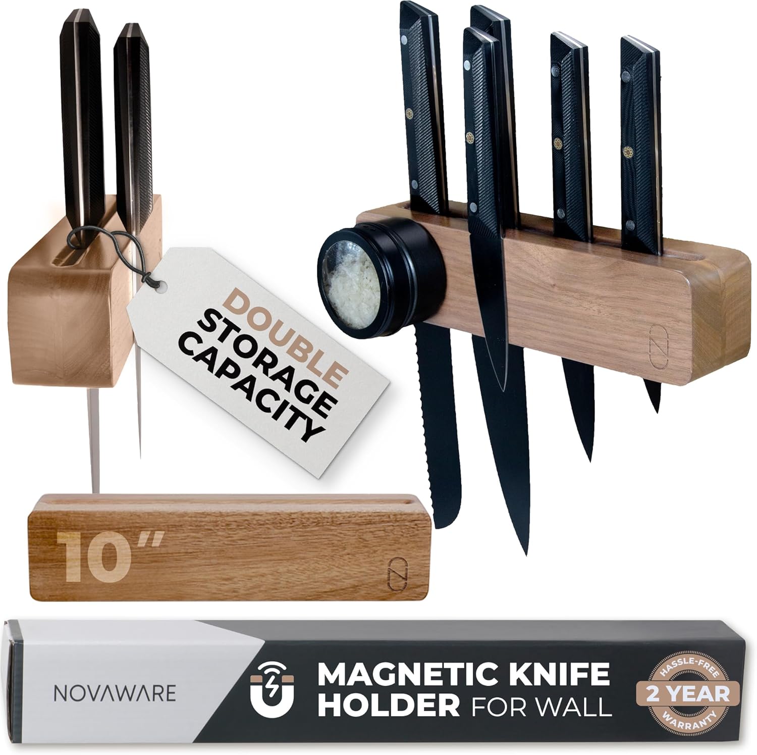 Premium 10 inch Magnetic Knife Holder for Wall - Organize Your Kitchen