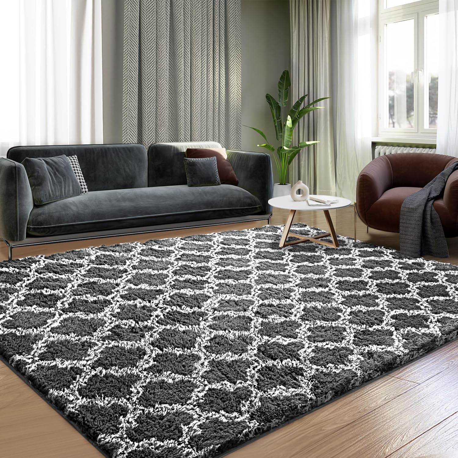 8x10 Area Rugs for Living Room, Fluffy Shag Rugs for Bedroom