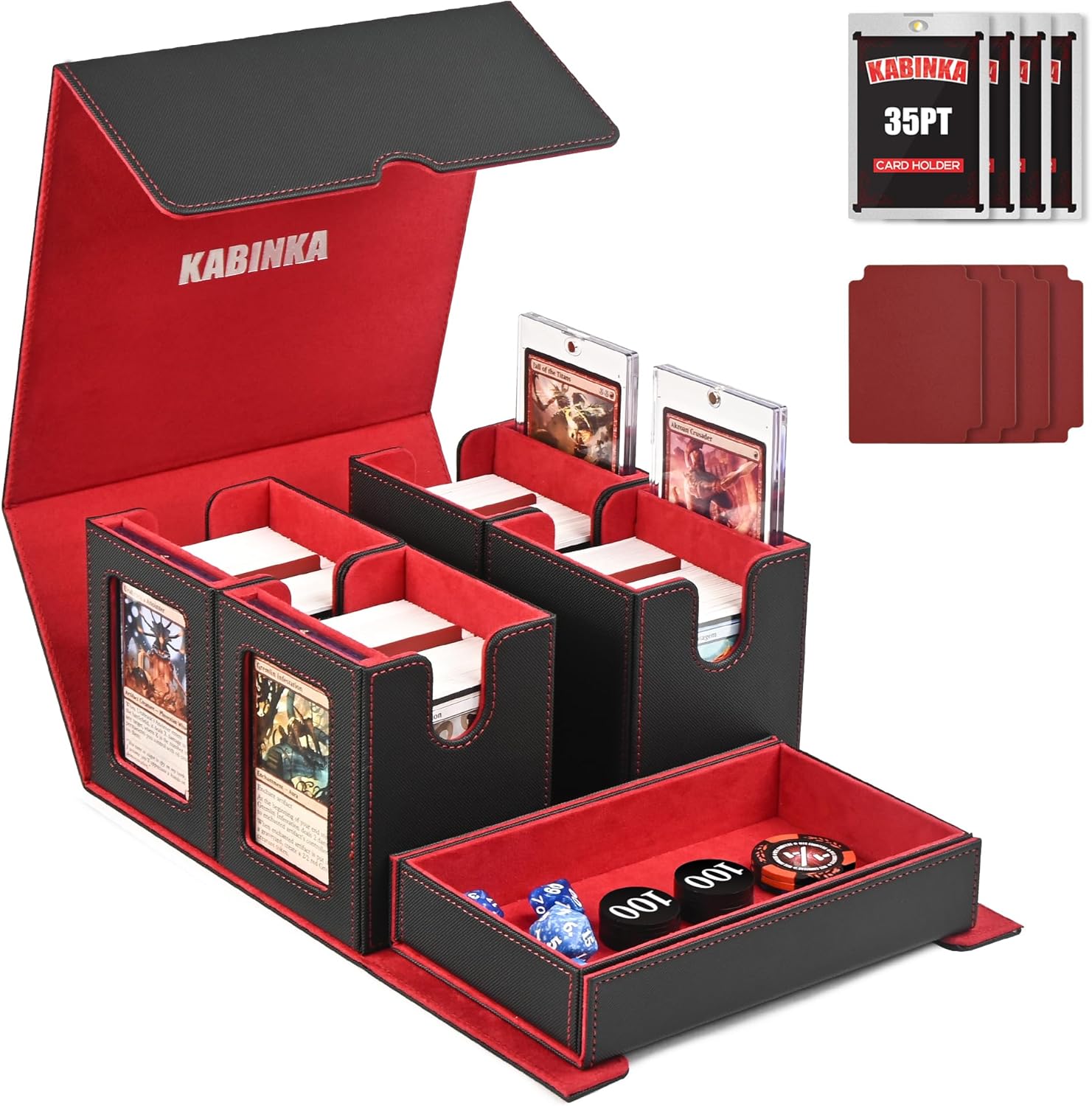 Kabinka Commander Deck Box for MTG - 5 IN 1 Card Storage