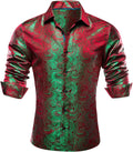 Paisley 70s Disco Silk Dress Shirt - Luxurious Jacquard Texture