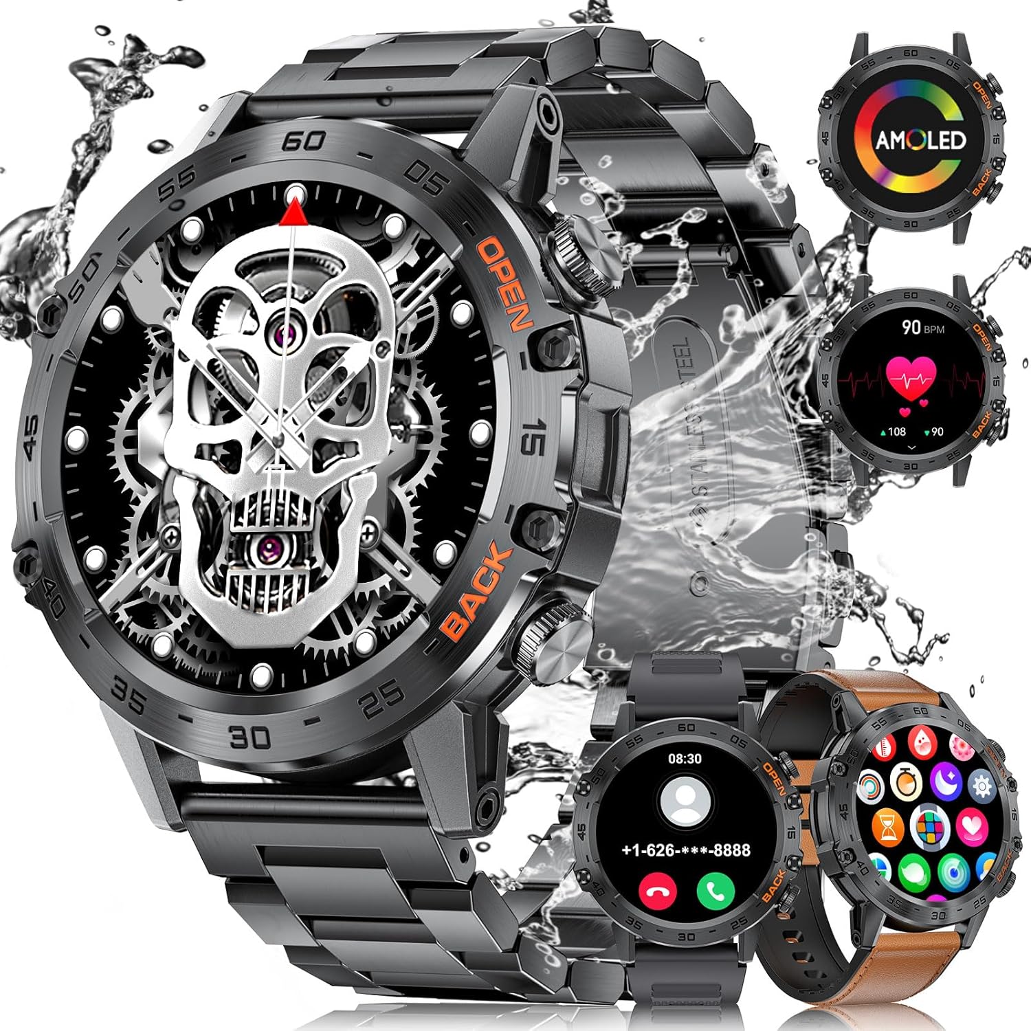 ESFOE Men's Smartwatch: 123 Sport Modes, Waterproof, Bluetooth Calls