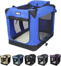 36 in Royal Blue 3-Door Folding Soft Dog Crate - Spacious Travel Home
