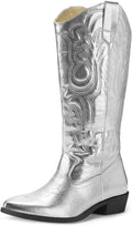 Trendy Women's Embroidered Cowboy Boots with Chunky Heels