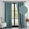 Blackout Linen Textured Curtains 96 in - Thermal Insulated Privacy