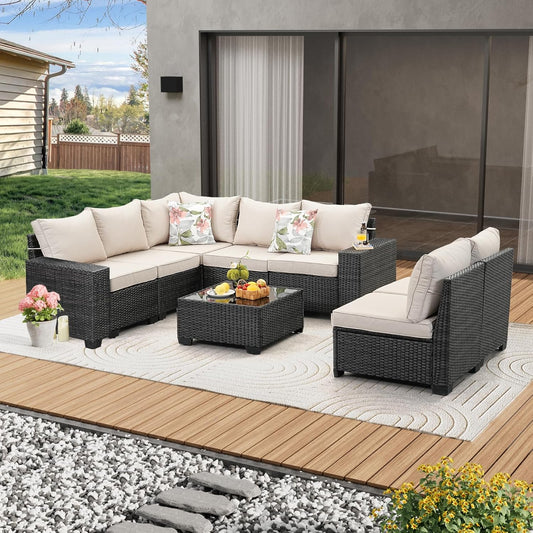 8 Pieces Patio Furniture Set for All-Weather Outdoor Comfort