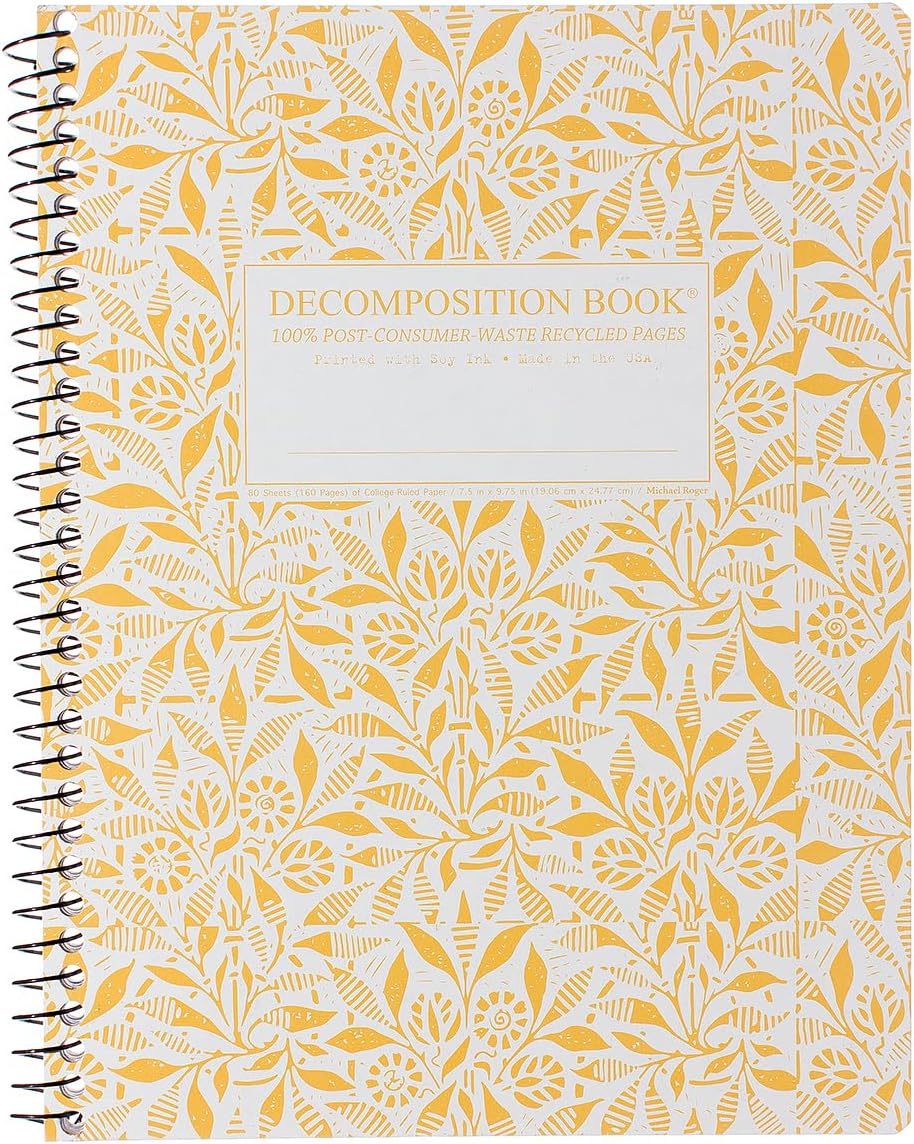 100% Recycled Cute Notebook - Eco-Friendly Spiral Bound