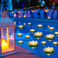 Diwali Lotus Floating Lights 24 Pc - Pool & Puja Decor