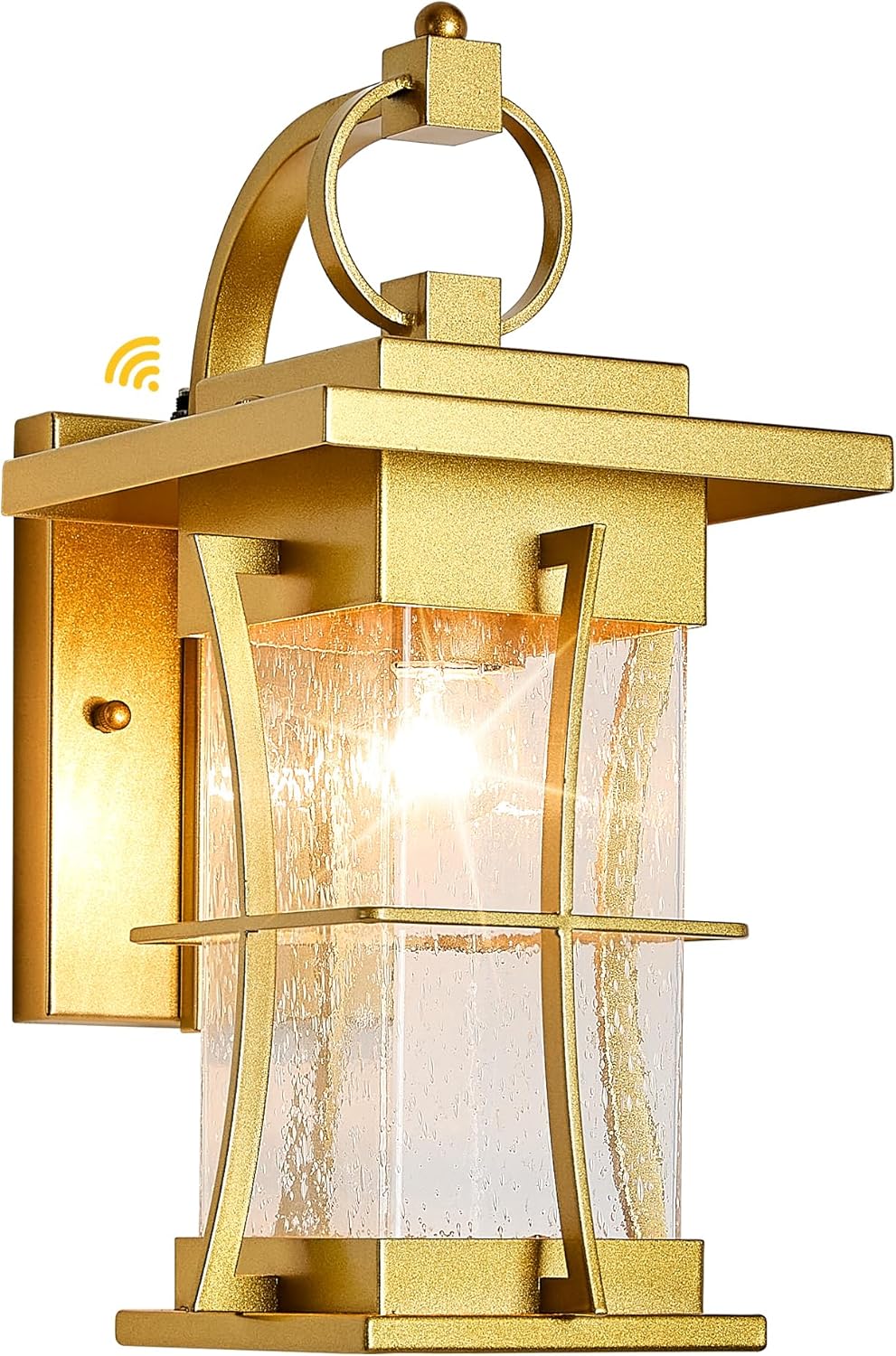Gold Dusk to Dawn Outdoor Wall Lantern with Photocell Sensor