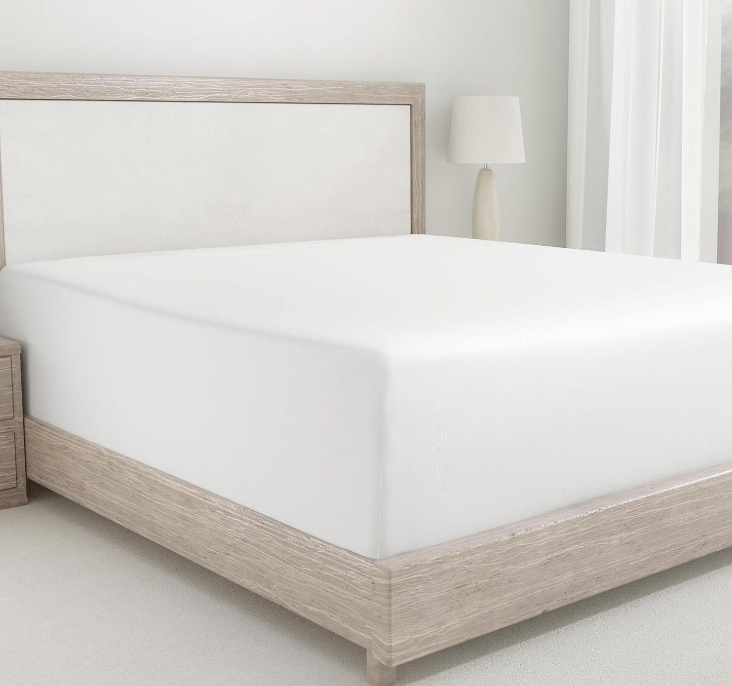 California Design Den King Size Fitted Sheet in Antique White