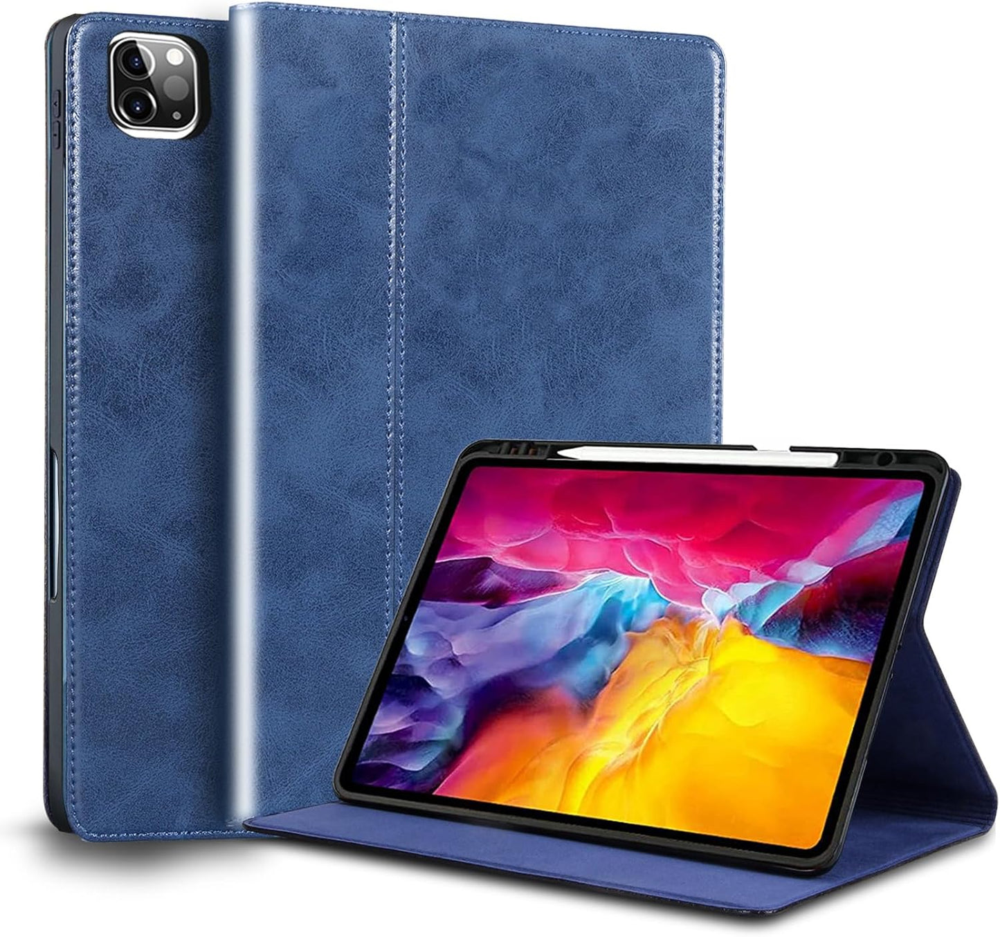 Genuine Leather Case for iPad Pro 12.9 inch with Pencil Holder