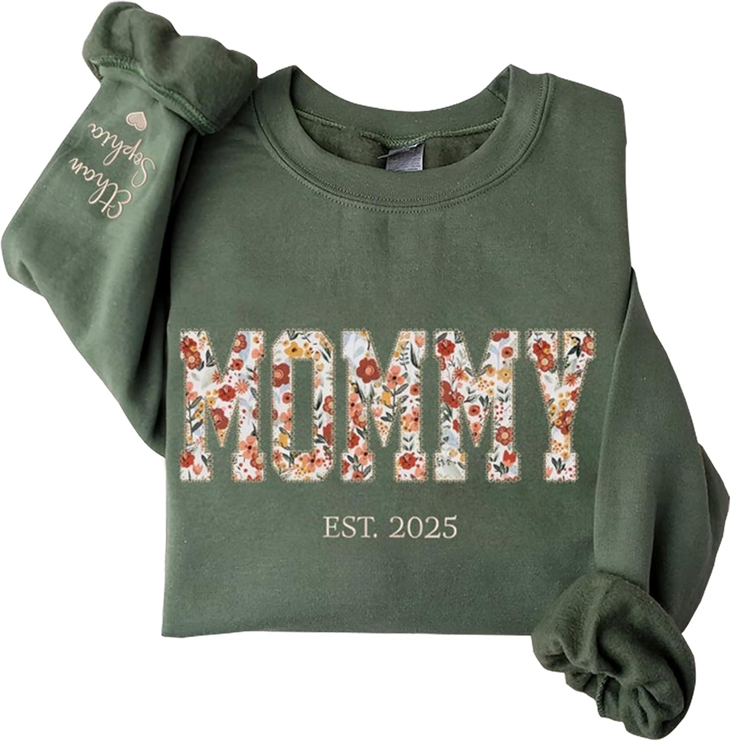 Personalized Floral Applique Grandma Sweatshirt - Custom Gift for GAMMIE