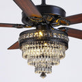 Crystal Ceiling Fan Fandelier with Lights for Modern Spaces