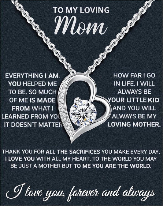 Mom Necklace Gift for Women from Son Daughter in Sterling Silver