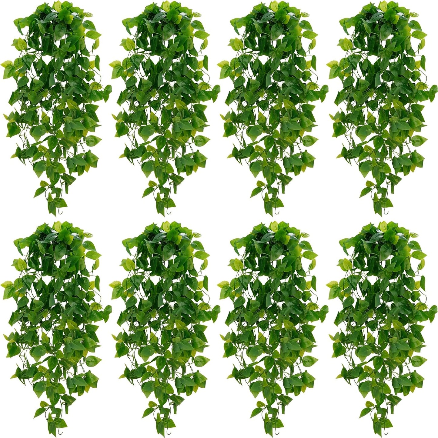 BLEUM CADE Fake Hanging Plants - 8pcs Lifelike Pothos Vines