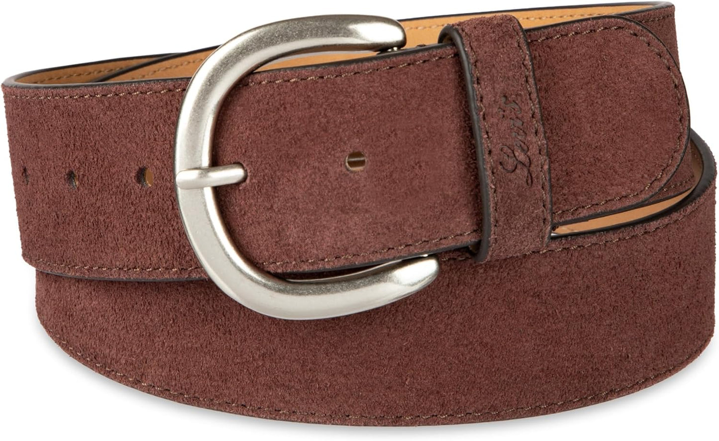 Levi's Women's Curved Buckle Leather Belt for Stylish Outfits