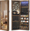 SONGMICS 6 LED Mirror Jewelry Cabinet - Lockable Organizer with Mirror