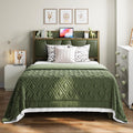 LIKIMIO Twin Bed Frame with Storage Headboard - Built-In Charging