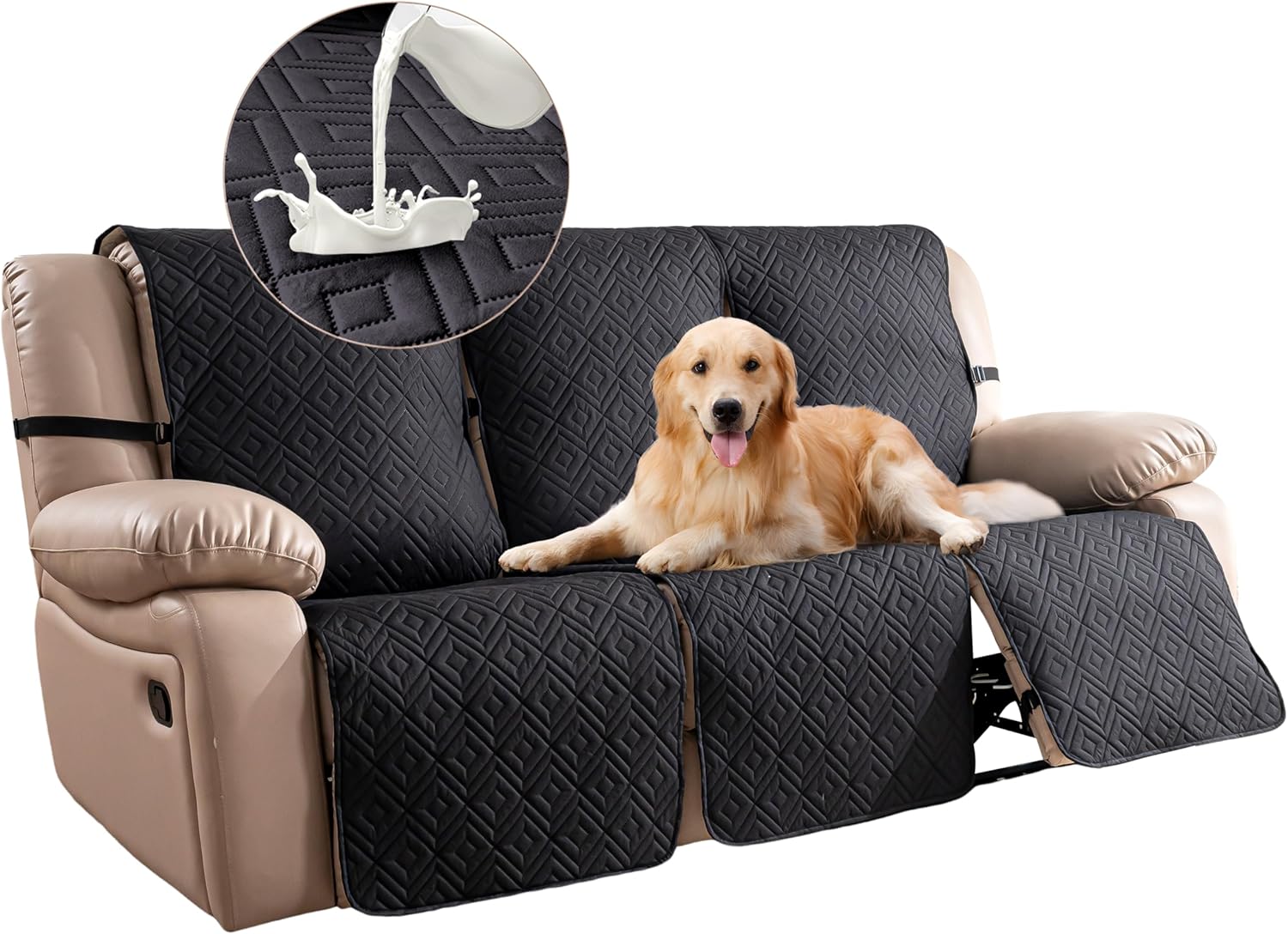 100% Waterproof Recliner Sofa Covers for 3 Cushion Couch