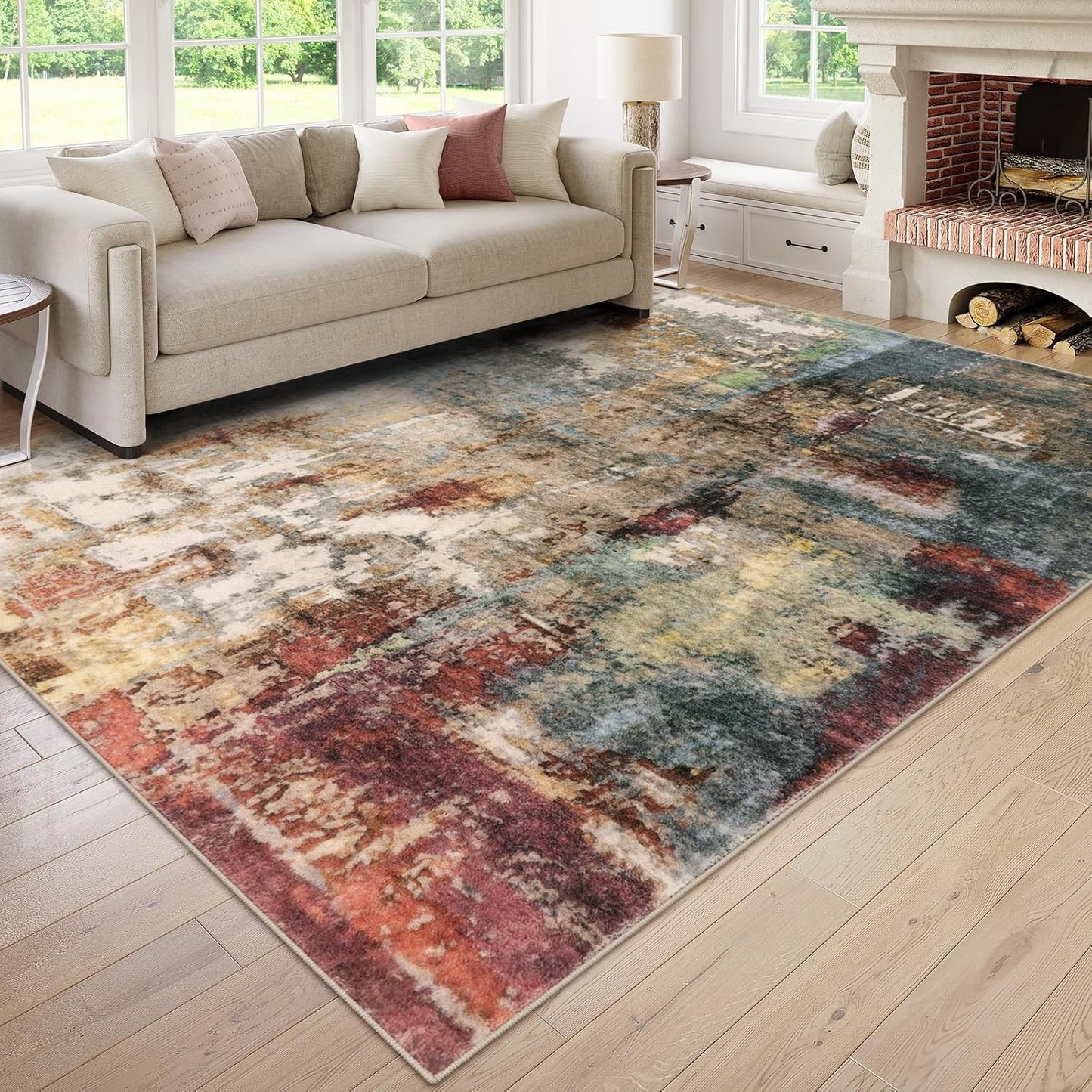 Lahome Modern Abstract 10x14 Area Rugs for Living Room Decor