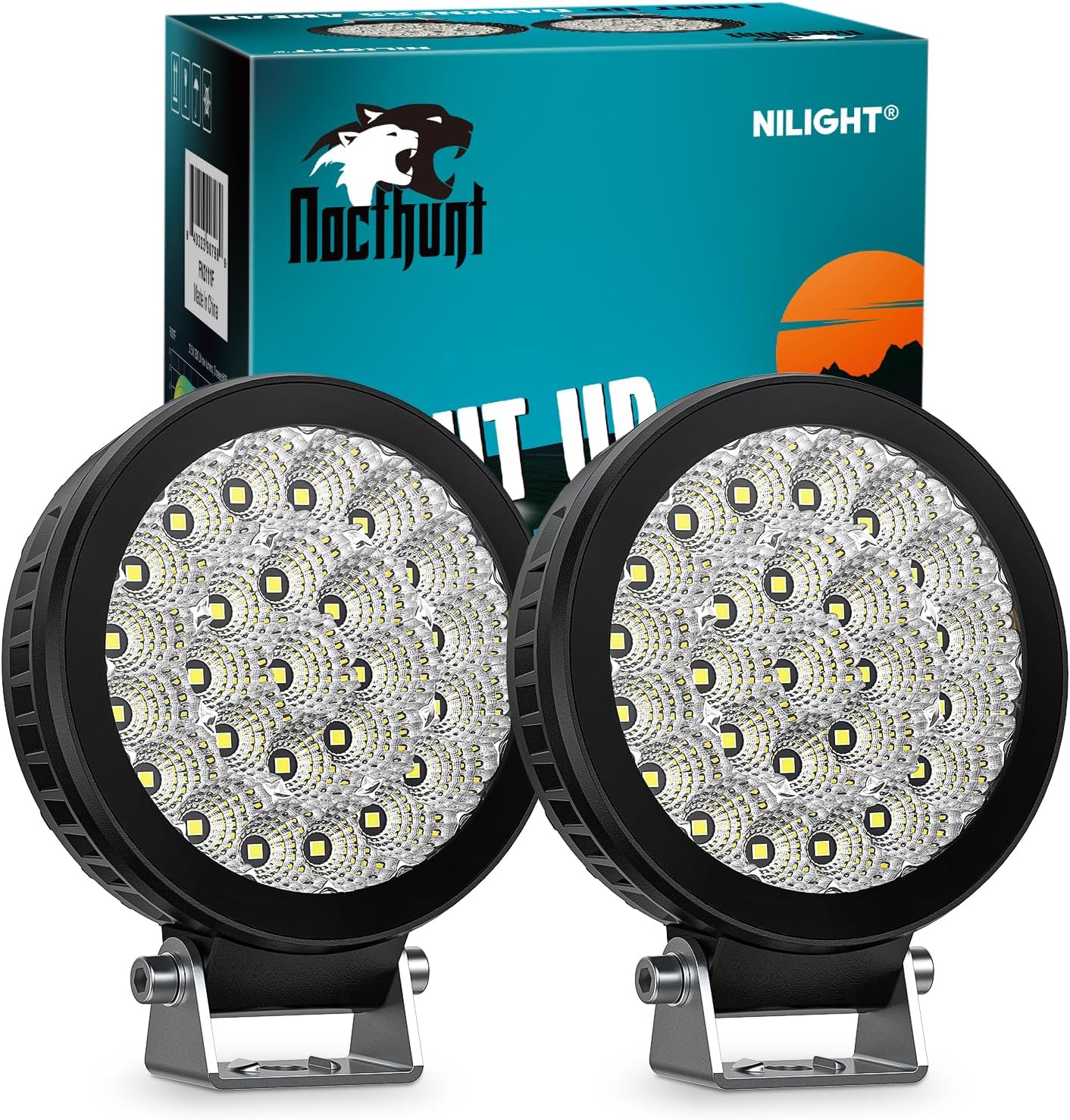 Nilight LED Light Pods 4.3 Inch 25LED Flood Beam for Offroad