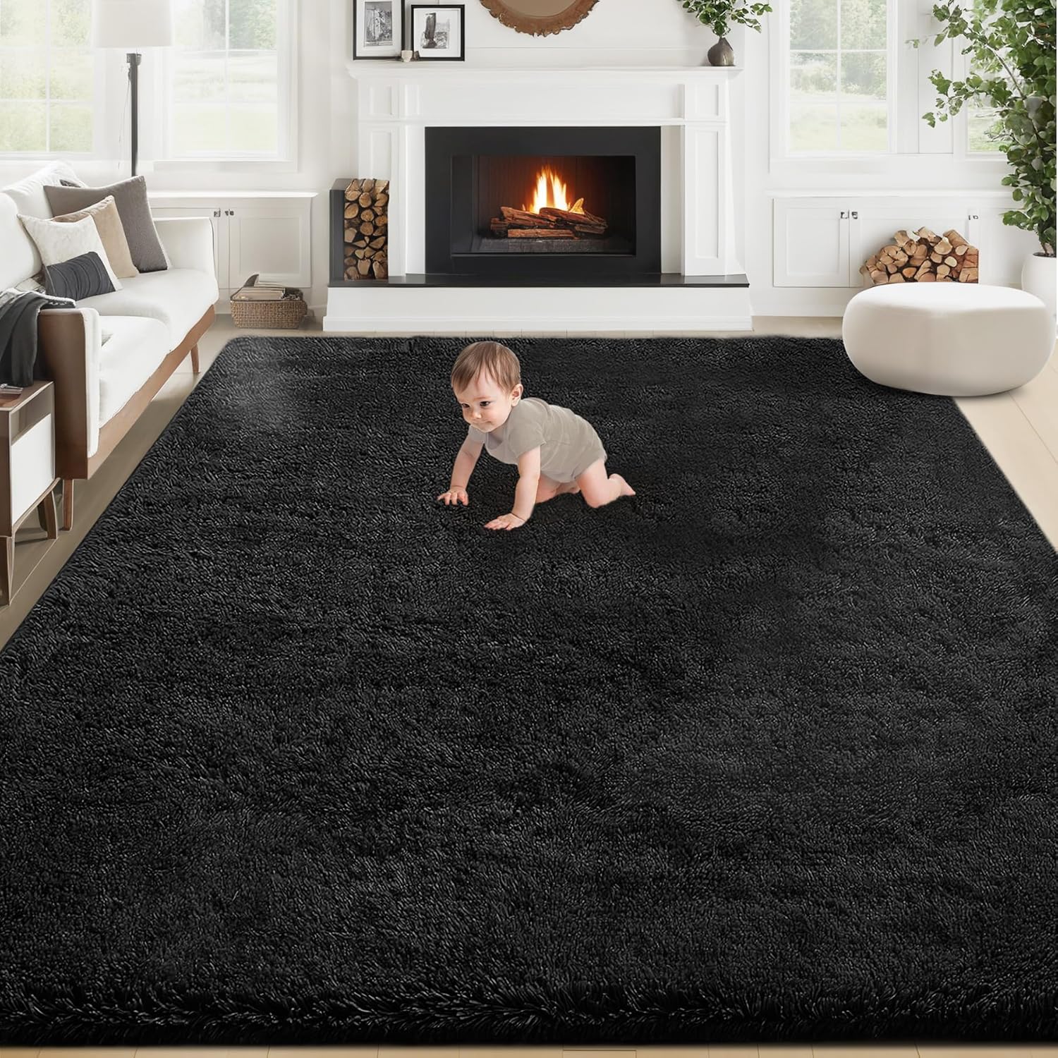 Fluffy Shag 8x10 Area Rug for Living Room and Bedroom Comfort