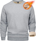 MAGCOMSEN Men's Sherpa Lined Sweatshirt - Warm Fleece Crewneck Cotton