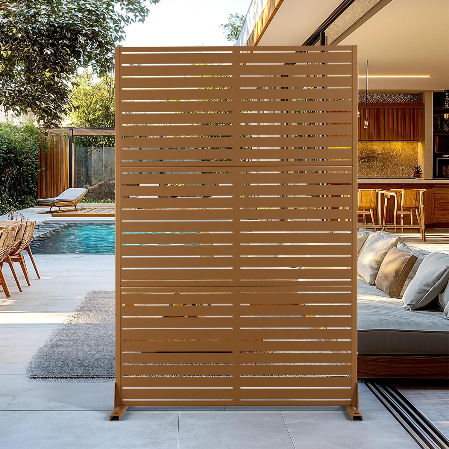 Outdoor Privacy Screen for Patio - Stylish Metal Fence Panels
