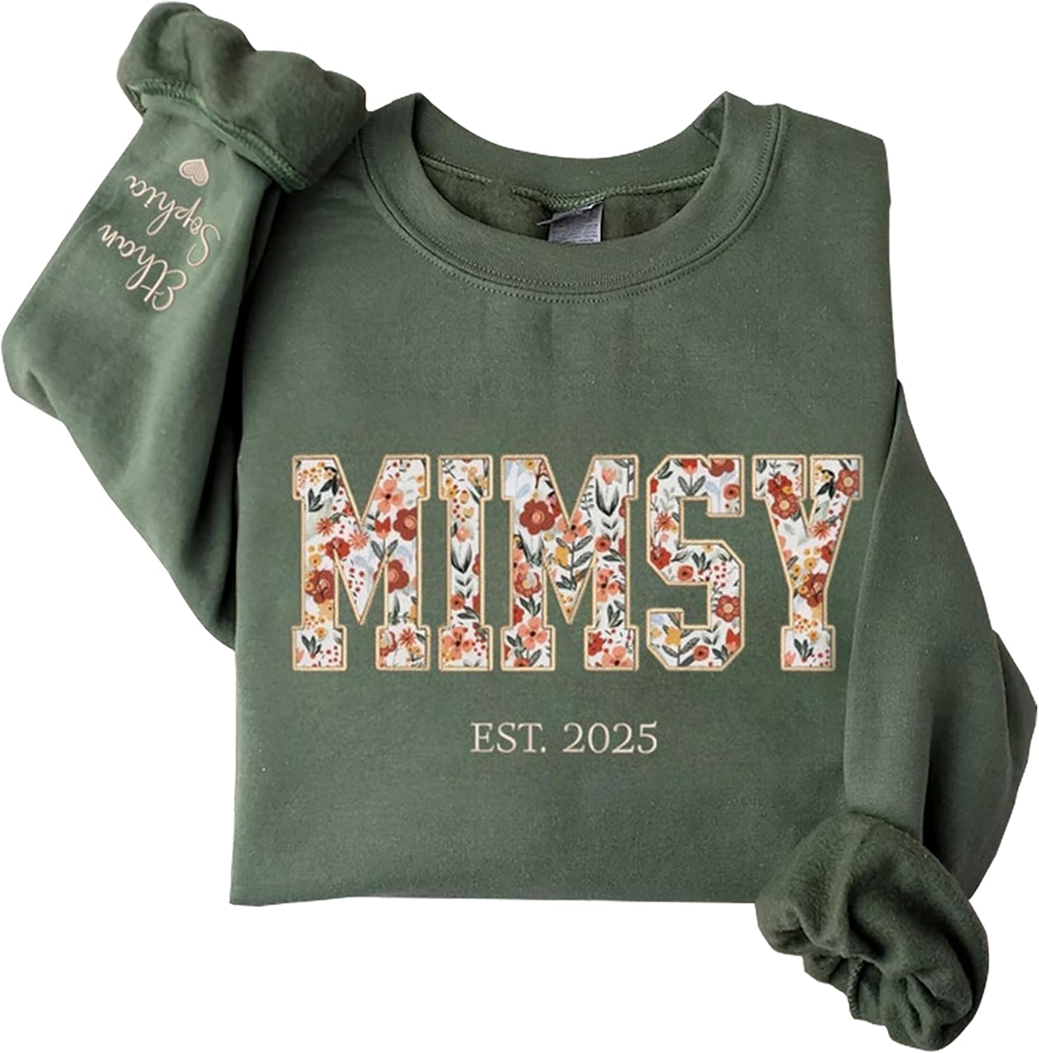 Personalized Grandma Sweatshirt with Floral Applique Embroidery - Perfect Gammie Gift