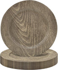 Round Charger Plates Set of 12 13 in Faux Wood Chargers - Rustic Table
