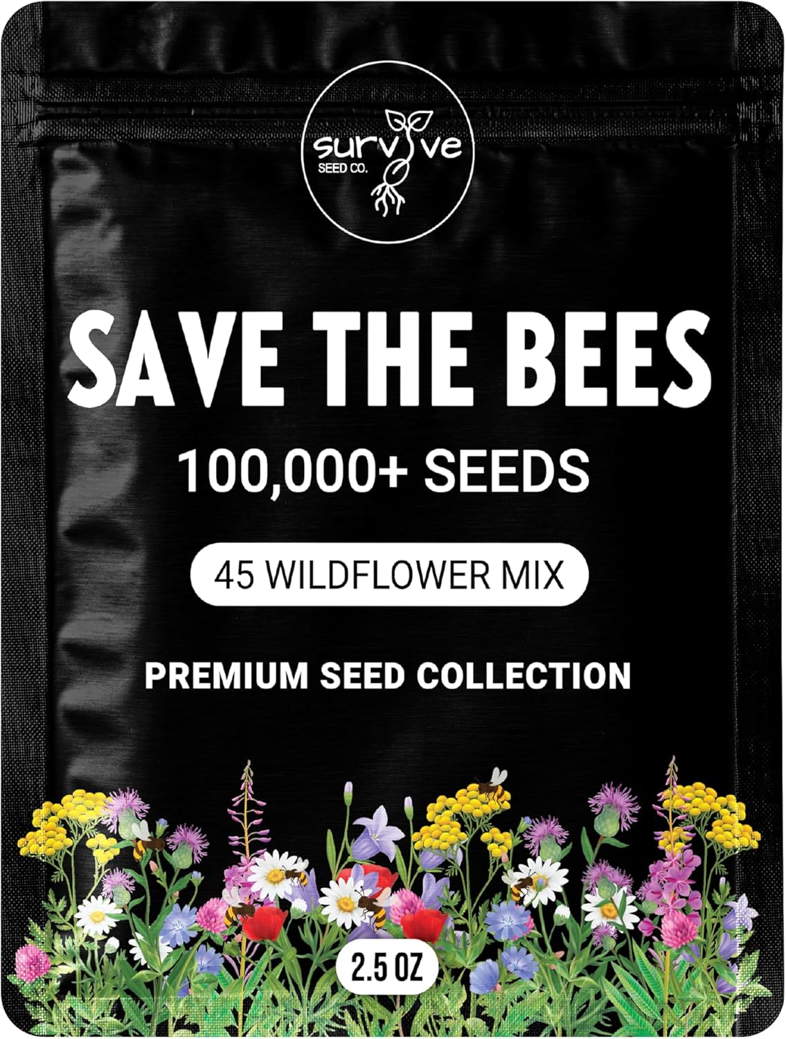 100,000 Wildflower Seeds for Pollinators - Non-GMO Collection