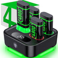 Charger with 4x4800mWh Rechargeable Battery Pack for Xbox Controllers