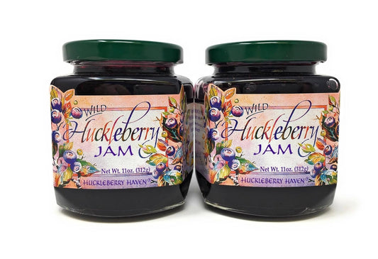 Wild Montana Huckleberry Jams and Preserves - Delicious 2 Pack