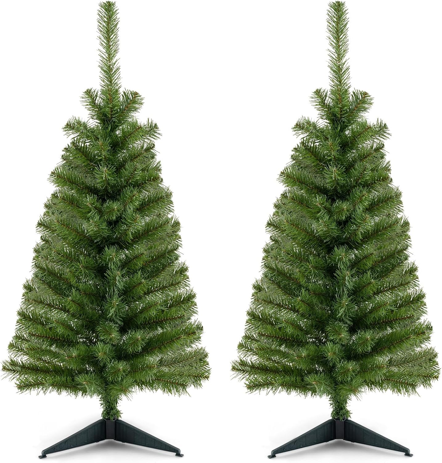 3 FT Unlit Green Christmas Tree Set of 2 for Festive Decor