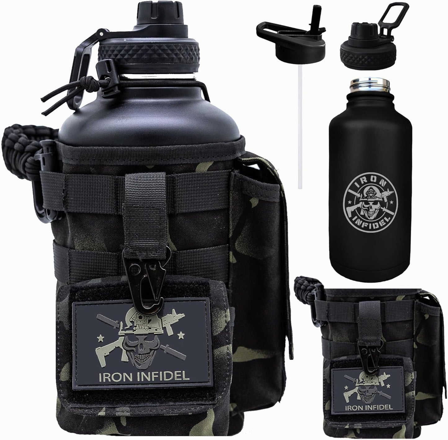 Iron Infidel Battle Bottle - Rugged 64 oz Insulated Water Jug