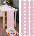Pink Cheesecloth Table Runner 23 x 120 in - Romantic Boho Set