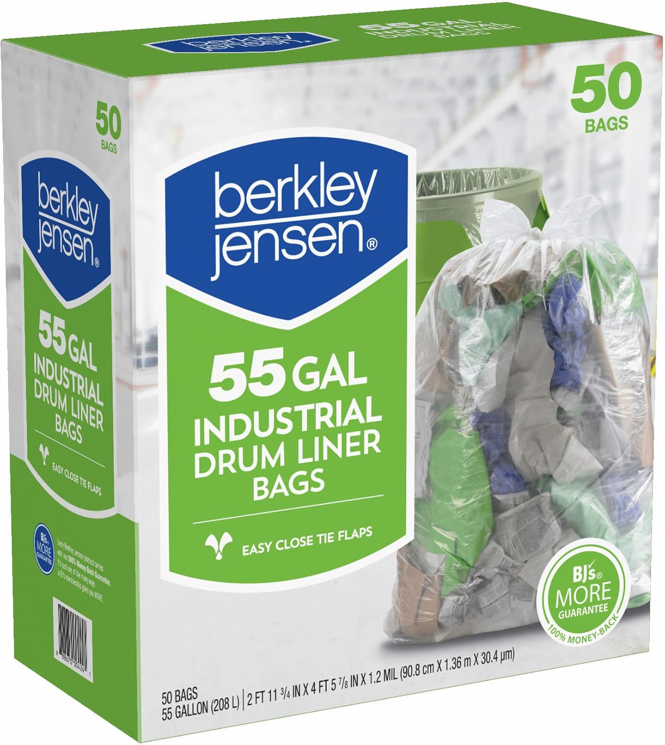 Berkley Jensen 55 Gallon Industrial Drum Liner Bags - 50 Count