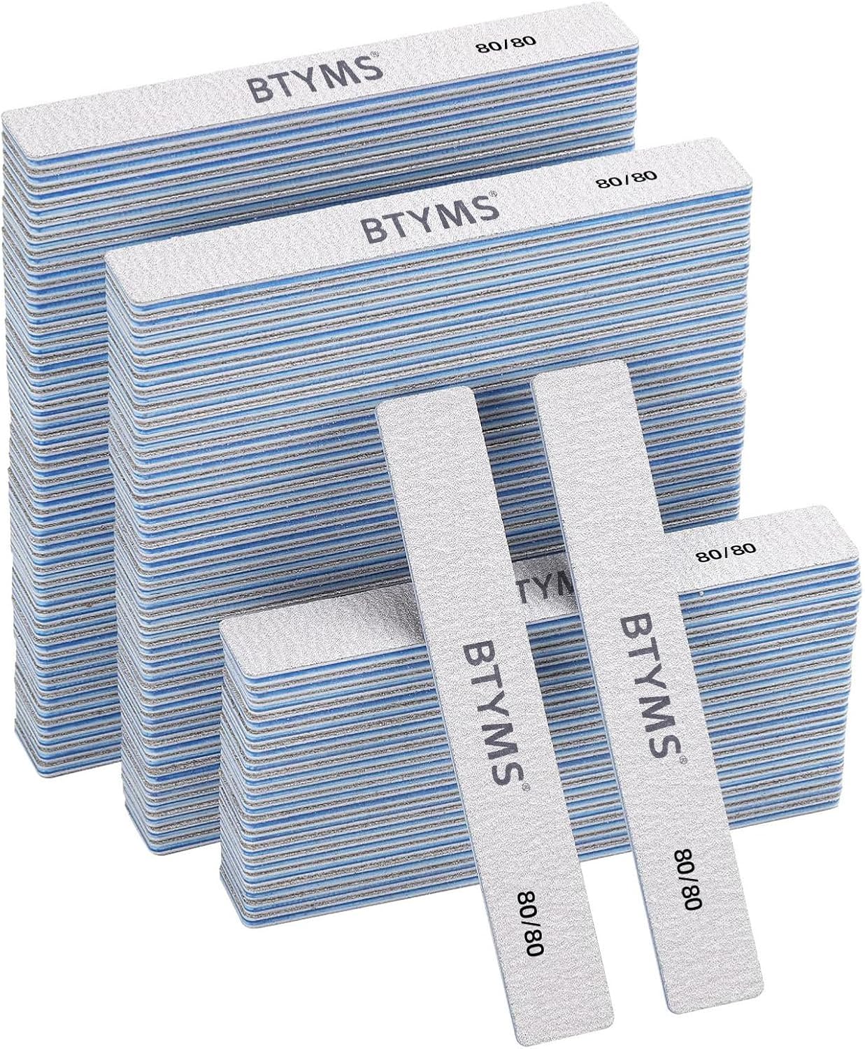 100 Count Rectangle Nail Files for Acrylic Nails - Coarse Grit