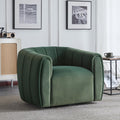 Plush Olive Green Swivel Club Chair