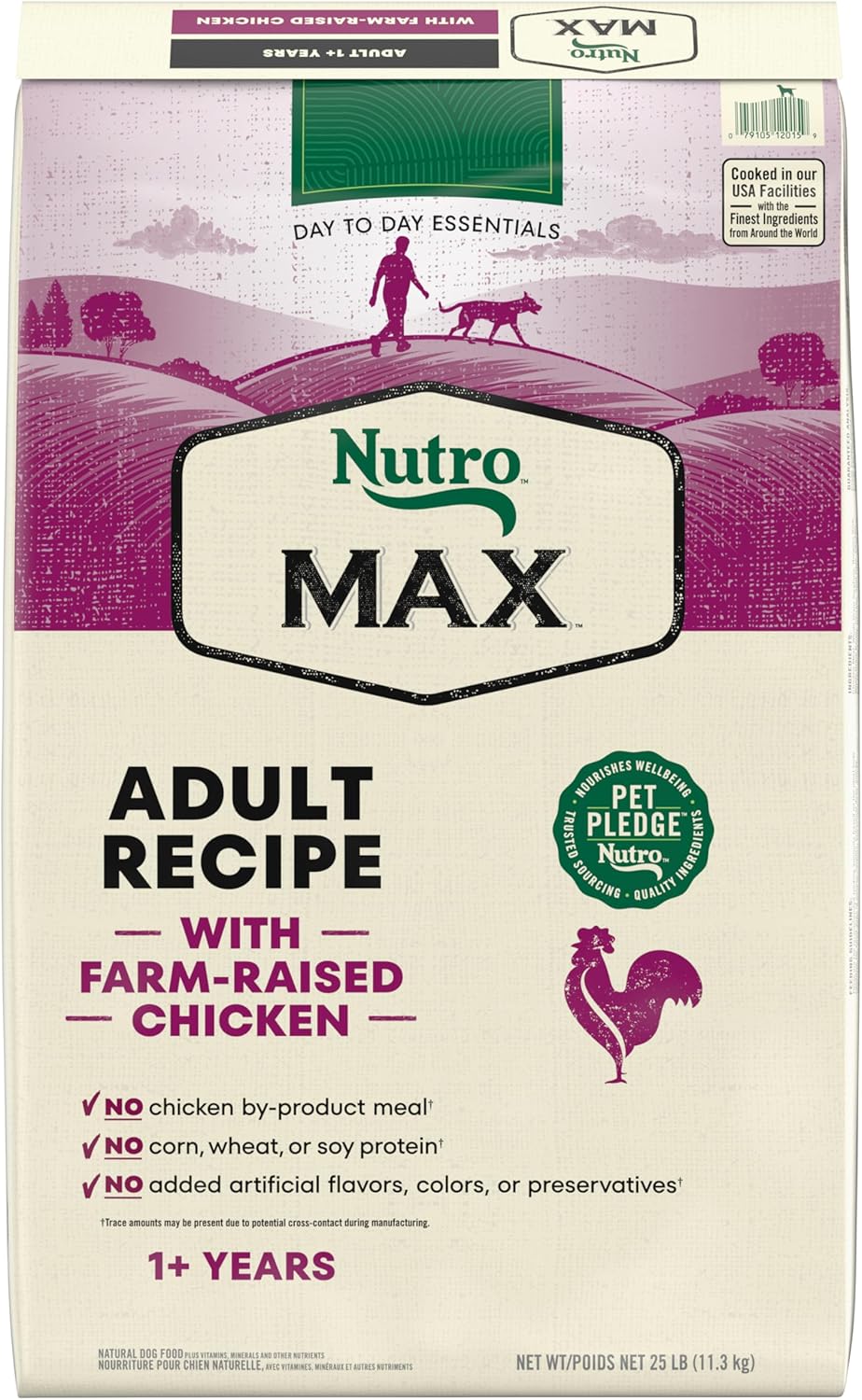 Nutro Max Adult Dry Dog Food with Farm-Raised Chicken, 25 lb