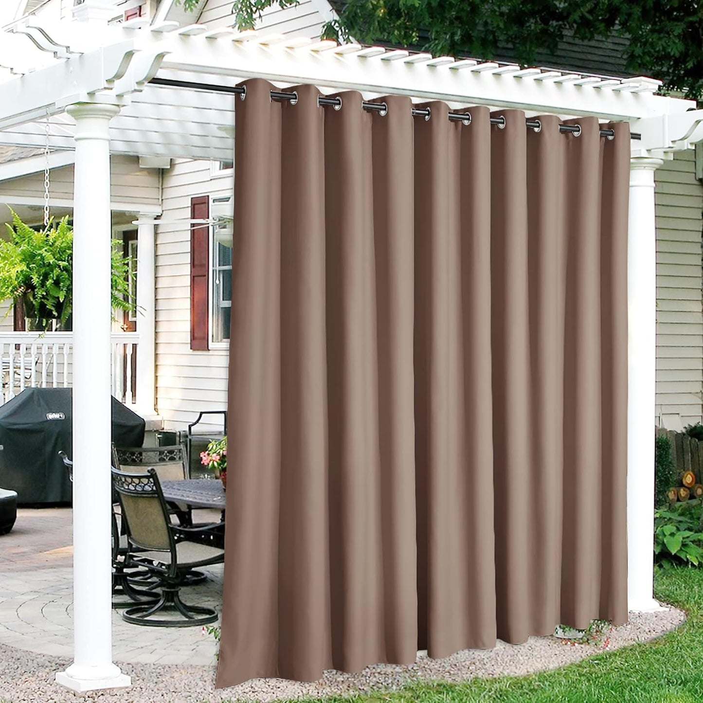 RYB HOME Outdoor Curtains - Extra Wide Blackout Waterproof Panel