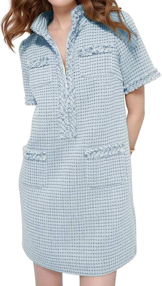 PEHMEA Women's Tweed Dress with Pockets for Any Occasion