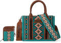 Wrangler Tote Bag Set Aztec Purse for Women - Oversized Aztec Tote